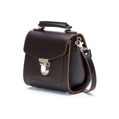 Zatchels Handmade Leather Sugarcube Handbag - Darkbrown #2